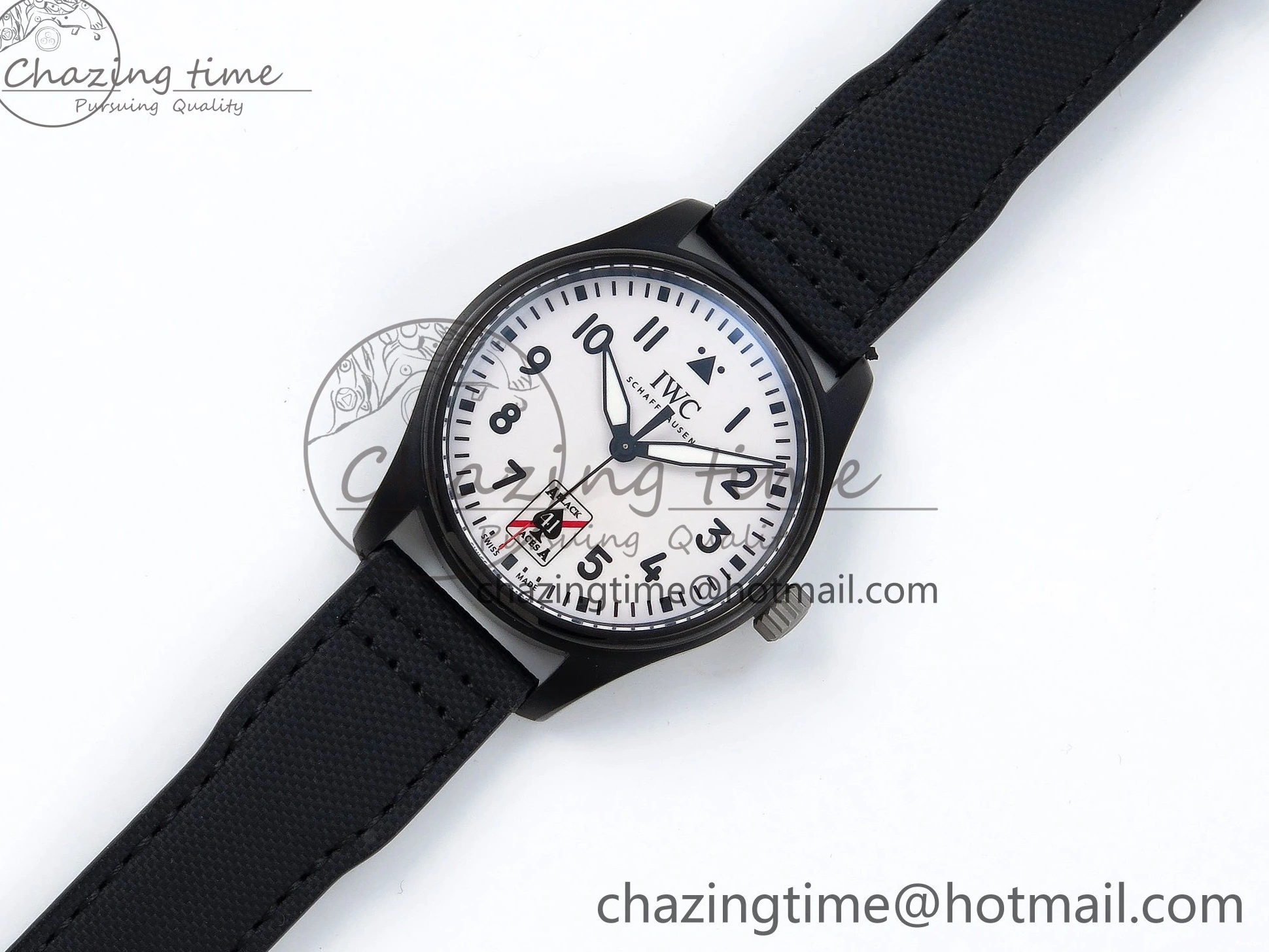 MIROTIME 0118 Pilot Black Ace BLSF 1:1 Best Edition White Lume Dial on Black Nylon Strap MIYOTA OnTrend 7021